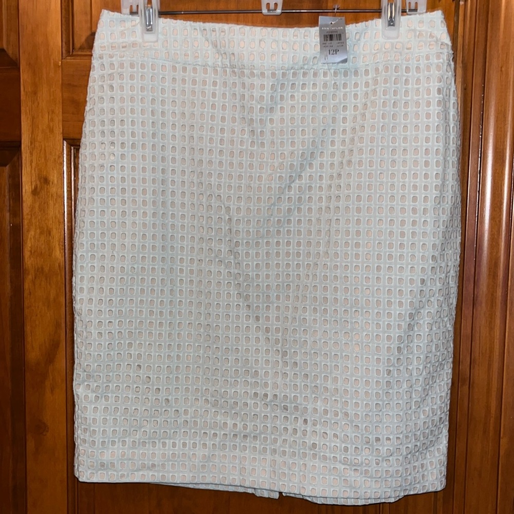 Cream eyelet look skirt
